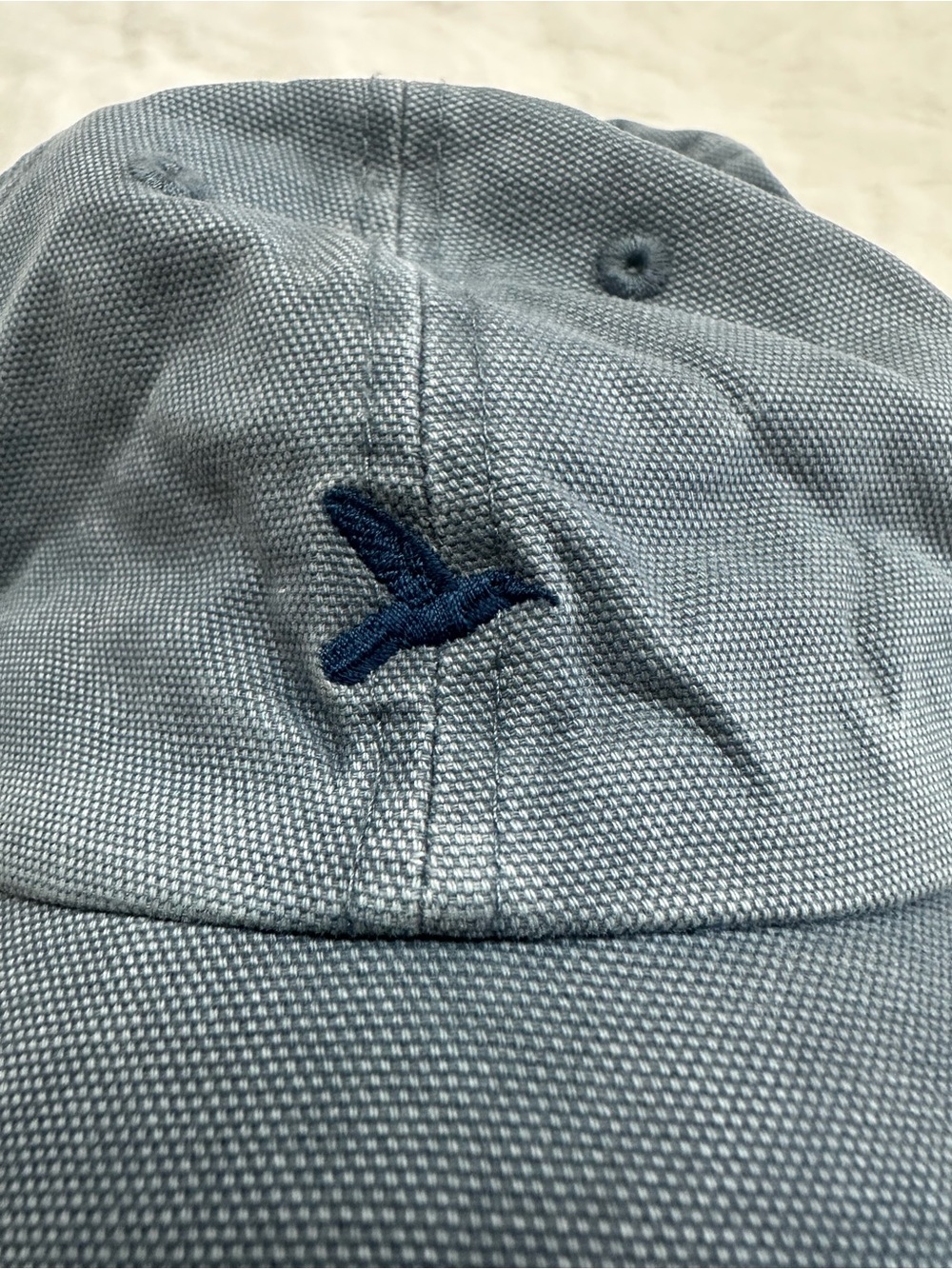 Men's Washed Slate Blue Cotton Baseball Cap with Embroidered Logo - Picture 2 of 7